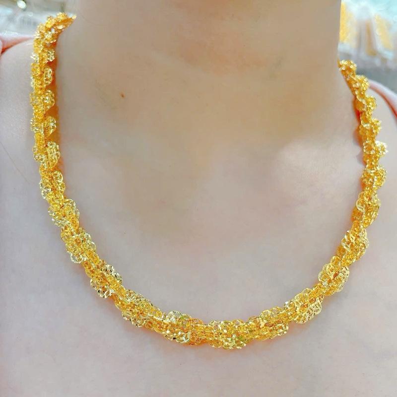 Dây chuyền xoắn Hoa mai Đồng Tiền mẫu mới siêu bền màu