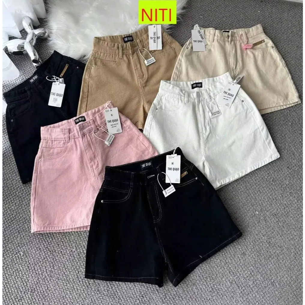 [SONL1939] QUẦN SHORT JEANS ĐÙI NỮ LƯNG CAO LAI CUỐN ĐÍNH MẠC NÂU MÀU TRẮNG ĐEN KEM HỒNG SIÊU CÁ TÍNH MÁT MẺ Women Pants