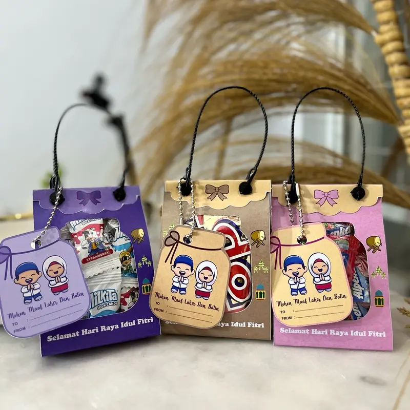 PAKET 10Pcs MINI BUNGKUS JAJAN LEBARAN 2024 Plastik Kertas 2