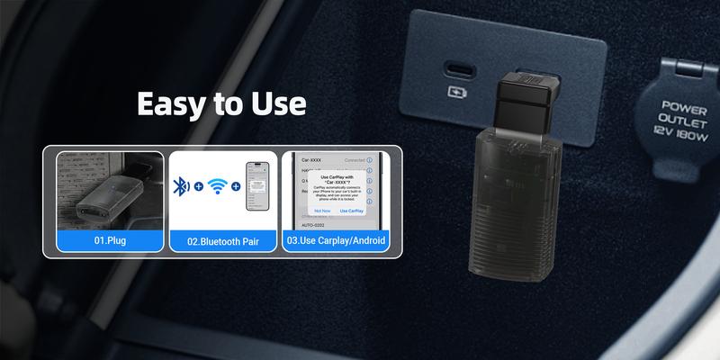 Product Introduction of New Cross-Border Source Factory Portable Wireless CarPlay Android Android Auto 2-in-1 3