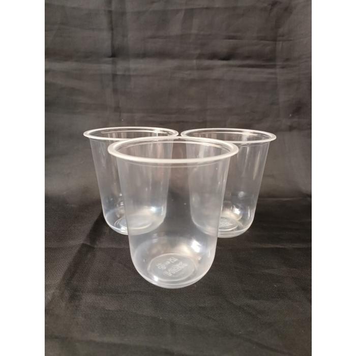 Gambar Gelas plastik oval + tutup 16 oz - tutup datar dari Anugrah Plastik_NEW Kota Surabaya Tokopedia