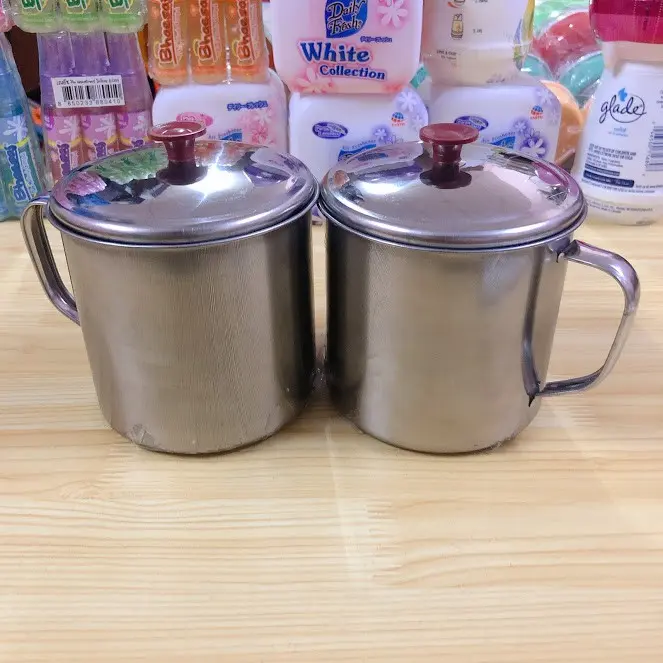 LY UỐNG NƯỚC INOX CÓ NẮP 10 cm ( 1 cái ) 2