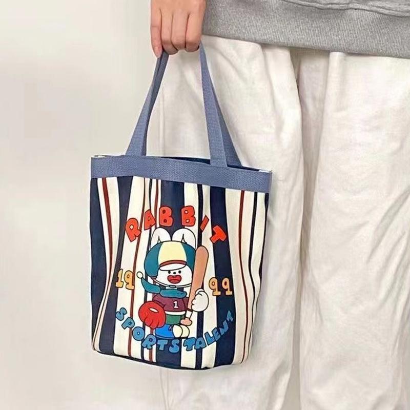 Product Introduction of Túi Bucket Vải Bố, Phong Cách Thường Ngày Tote, Dành Cho Nữ, In Hình Hoạt Hình, Túi Ăn Trưa, Túi Mua Sắm, Túi Đi Học 18