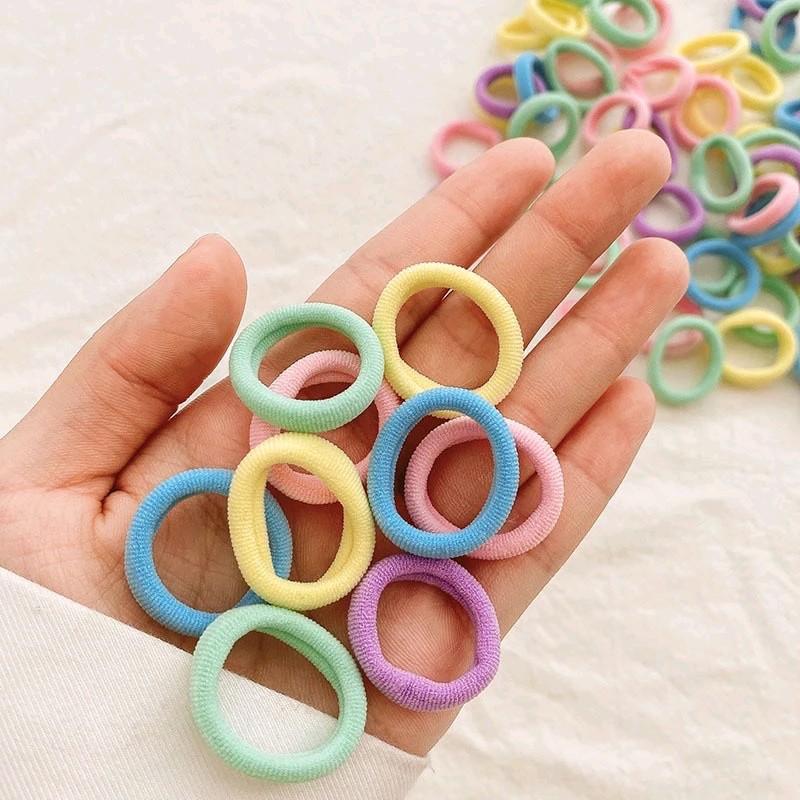 Gói 10 sợi thun cột tóc  mềm cho bé bản to 3