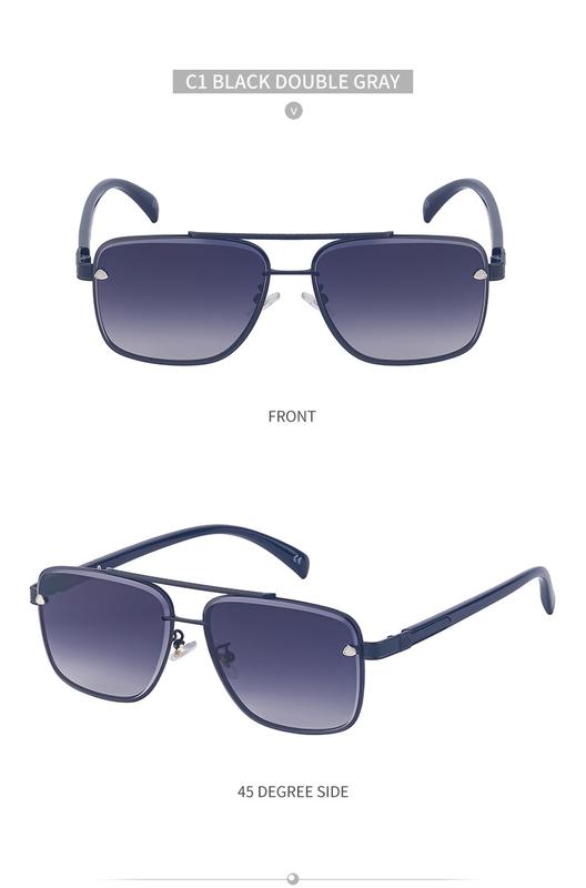 Product Introduction of Men's Glasses 2023 New Retro Metal Double Beam Sunglasses Square Frame Trimming Driving Sunglasses 14