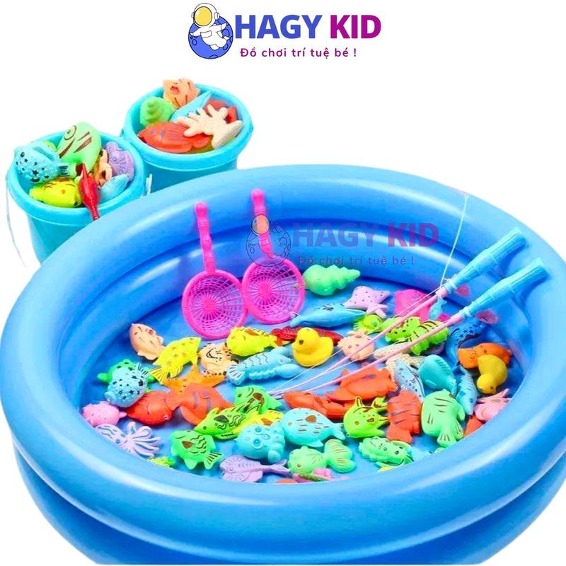 Đồ Chơi Câu Cá 42 Chi Tiết Toy Size Lớn Kèm Phao Hagykid Câu Cá Nam Châm Nhựa Có Bể Hơi Chơi Ngày Hè