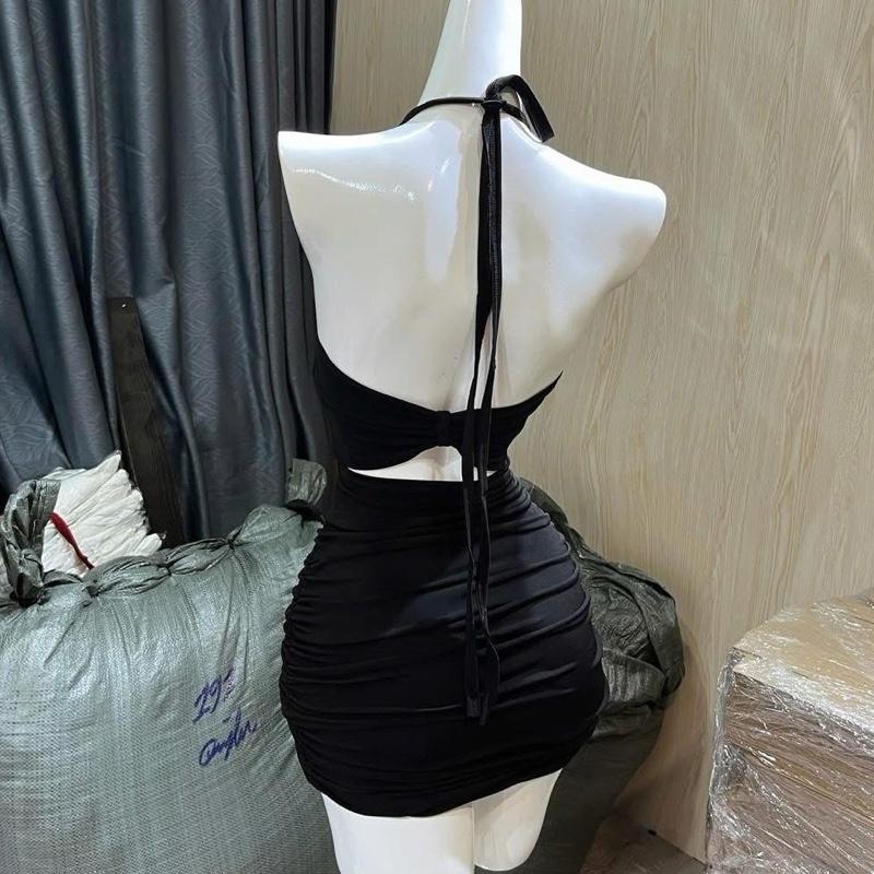 F94 ĐẦM BODY NGẮN NHÚM BÈO CỘT DÂY CỔ , KHOÉT LƯNG Nữ 8