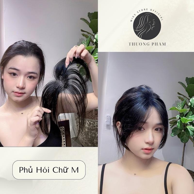 Mái Phu Hói Chữ M - Lưới Tàng Hình Móc Tay Thủ Công , Che hói vùng trán bò l.i.ế.m tốt Tóc Giả bằng tóc thật