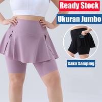 Gambar Legging Rok Celana Olahraga Wanita 2 in 1 Jumbo • High Waist Polos • Hijab Sport Yoga Gym Tennis Running - 8315-3Hitam, M BB:40-50KG dari HOTSHOW Official Store Kab. Tangerang 1 Tokopedia