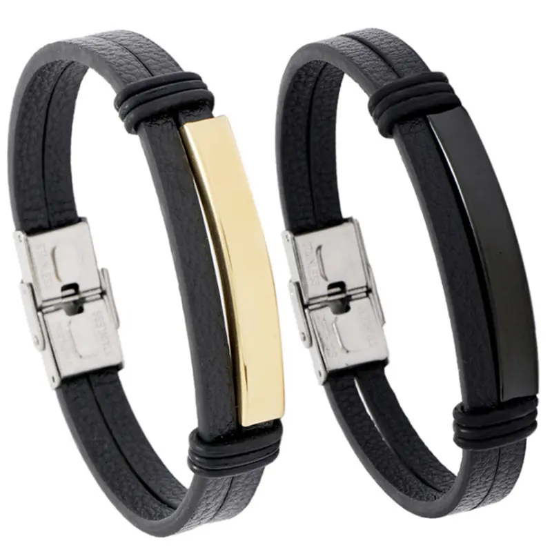 Woven bracelet stainless steel magnetic snap MEN'S catsuit leather bracelet multi-layer leather rope bracelet boyfriend gift recommended