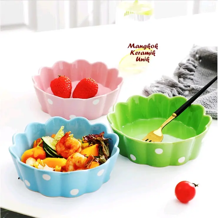 Mangkok saji Bulat Polkadot 6