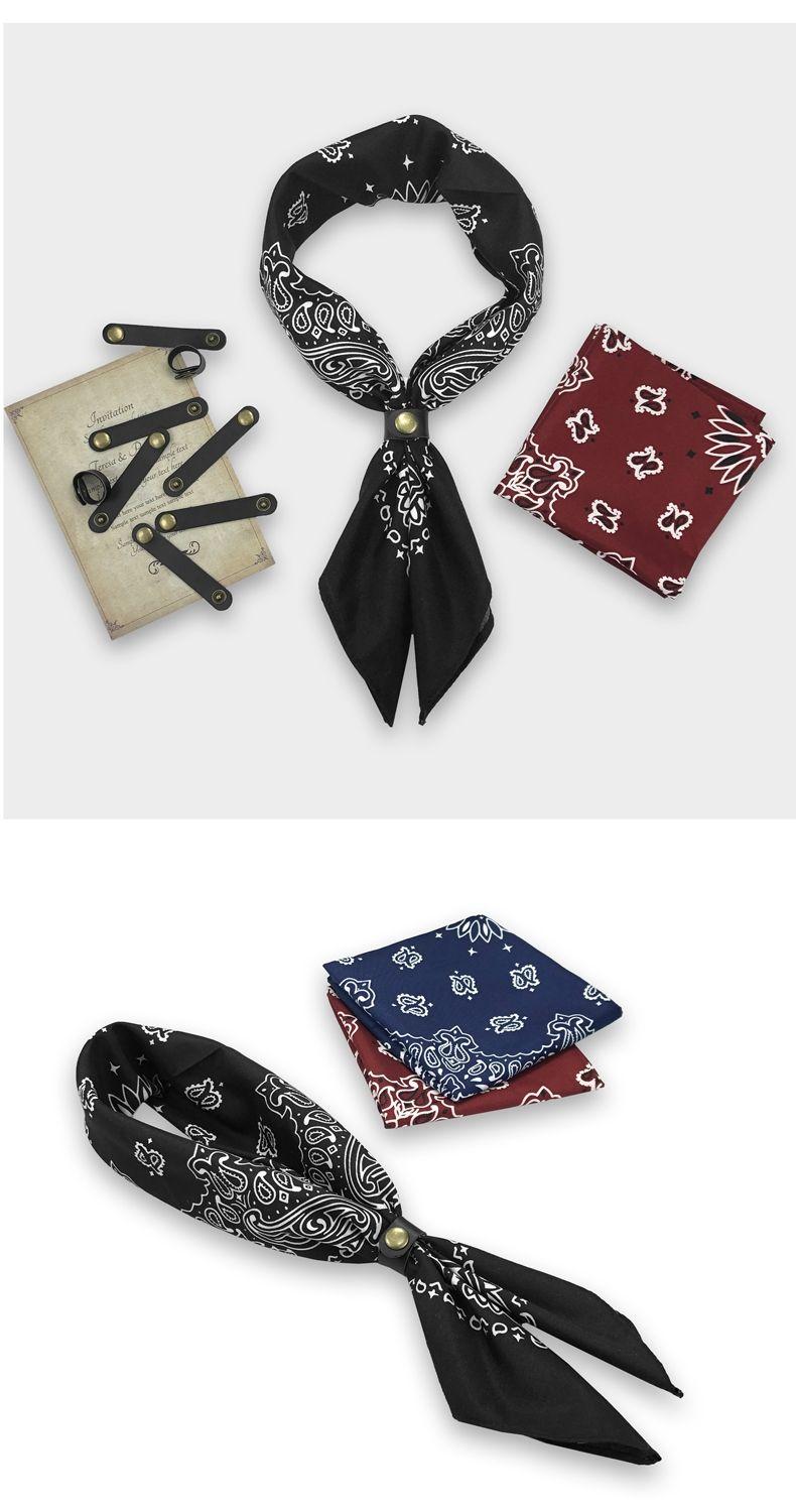 Product Introduction of American Style Retro Scarf Buckle Men's Fashion Brand Street Hip-Hop Hip Paisley Square Scarf Scarf 6