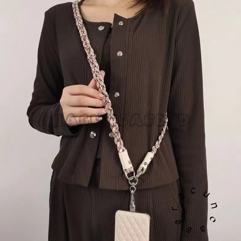Universal Cross-body hp Lanyard Weave Mobile Phone Strap Lanyard Neck Hemp Rope Tali for Cell Phone Hanging Cord Sling Kartun Pendant