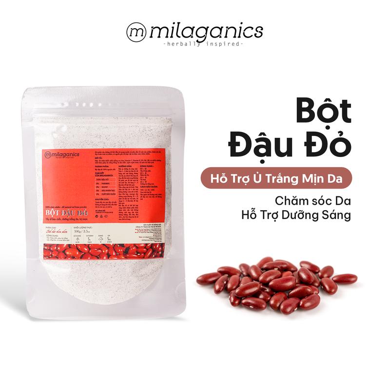 Bột Đậu Đỏ Nguyên Chất Mask Đắp Mặt Nạ Mụn Dưỡng Sáng Da Trắng Mịn Dành Cho Mọi Loại Da Khô Dầu Mụn Chăm Sóc Da Tẩy Tế Bào Chết Body MILAGANICS Skincare Làm Đẹp Da Dưỡng Da