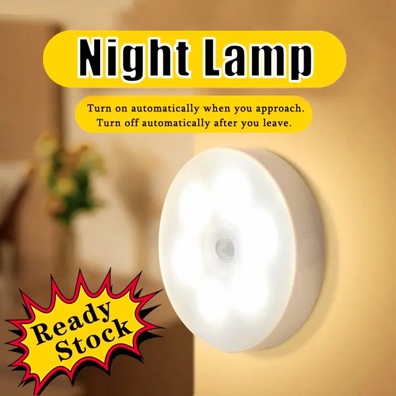LED PIR Motion Sensor Night Light for Cabinet,Wardrobe,Room Stairs,Kitchen,Hallway,Closet,Bathroom(USB Rechargeable)