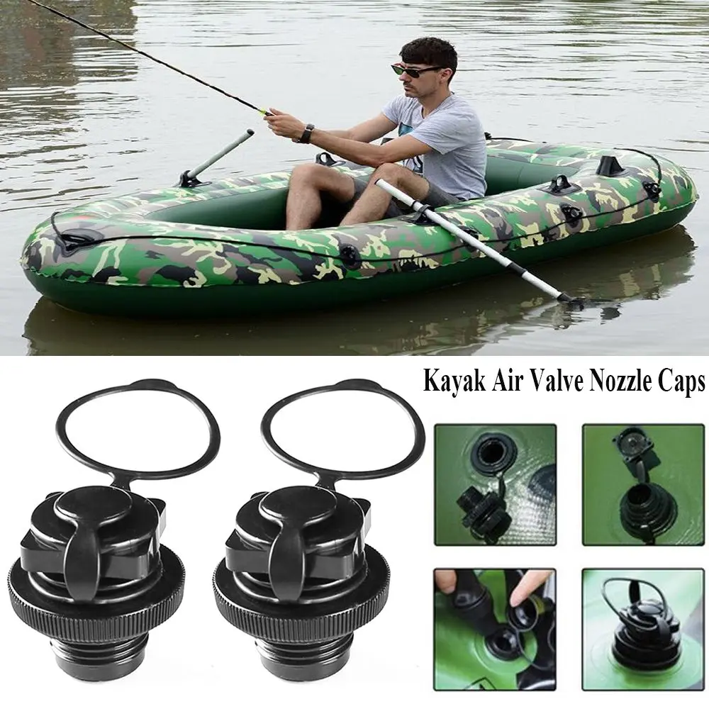 1/2pcs Black Kayak Raft Airbed Accessories Air Valve Nozzle Caps Mattress Valves Inflatable Pump Adapter