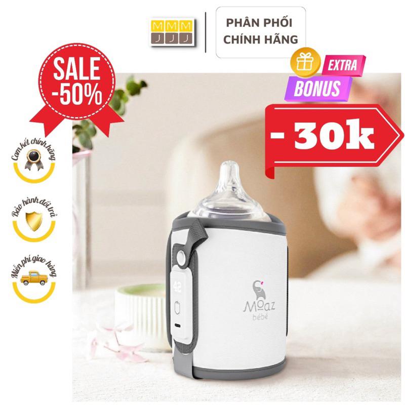 Túi ủ bình sữa di động cao cấp cho bé Moaz bebe MB067, chất liệu da cao cấp chống thấm nước, hâm sữa du lịch cầm tay
