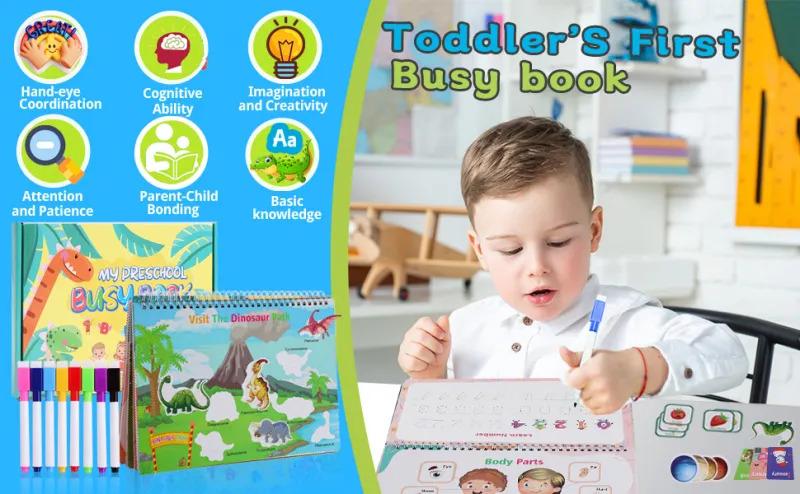 Product Introduction of Montessori Busy Book for Toddlers Preschool Learning Activities Kids Sensory Travel Toy Early Education Workbook Binder Gift Toy 0