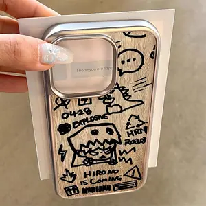 Hirono POP Case for iPhone 16 Pro Max 15 14 XR 13 12 11 Pro Max 8 7 Plus X Xs Max Se 2020 13 12 11 Soft Luxury electroplated frame transparent shell