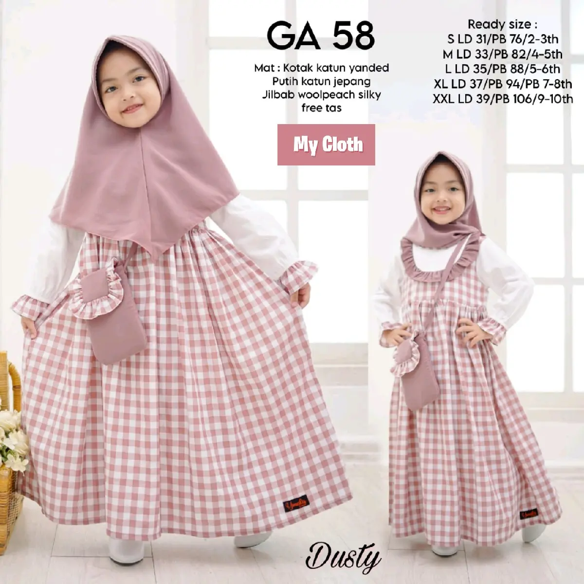 GA58 DRESS KATUN YANDED MIX KATUN JEPANG HIJAB WOOLPEACH FREE TAS BAJU ANAK GAMIS ANAK DRESS ANAK DRESS KIDS BY MYCLOTH