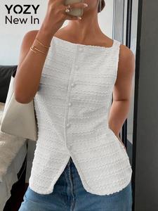 YOZY Women's Plain Tank Top, Casual Sleeveless Top for Summer, Fashion Women's Top for Daily Wear