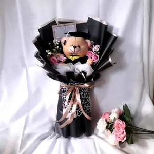 Buket wisuda boneka/buket wisuda boneka bunga/hadiah wisuda Set Hadiah