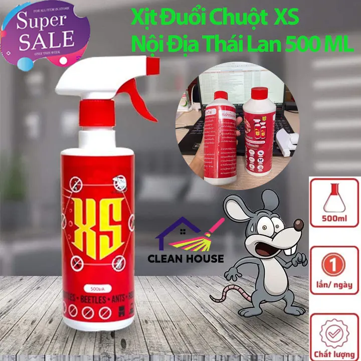 Bình xịt đuổi chuột, côn trùng XS trong ôtô - Dung dịch Chiết Xuất Thảo Mộc, xuất xứ Thái Lan dung tích 500ML 8