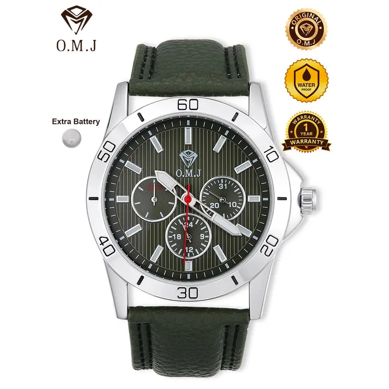 O.M.J Official Jam Tangan Pria Original Terbaru Strap Kulit Asli Seri M042 Watches 0