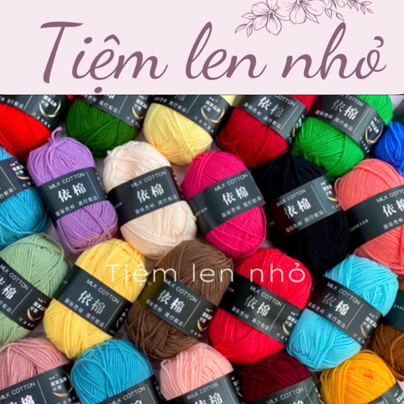 Len milk cotton 50g (mác đen) 86 màu