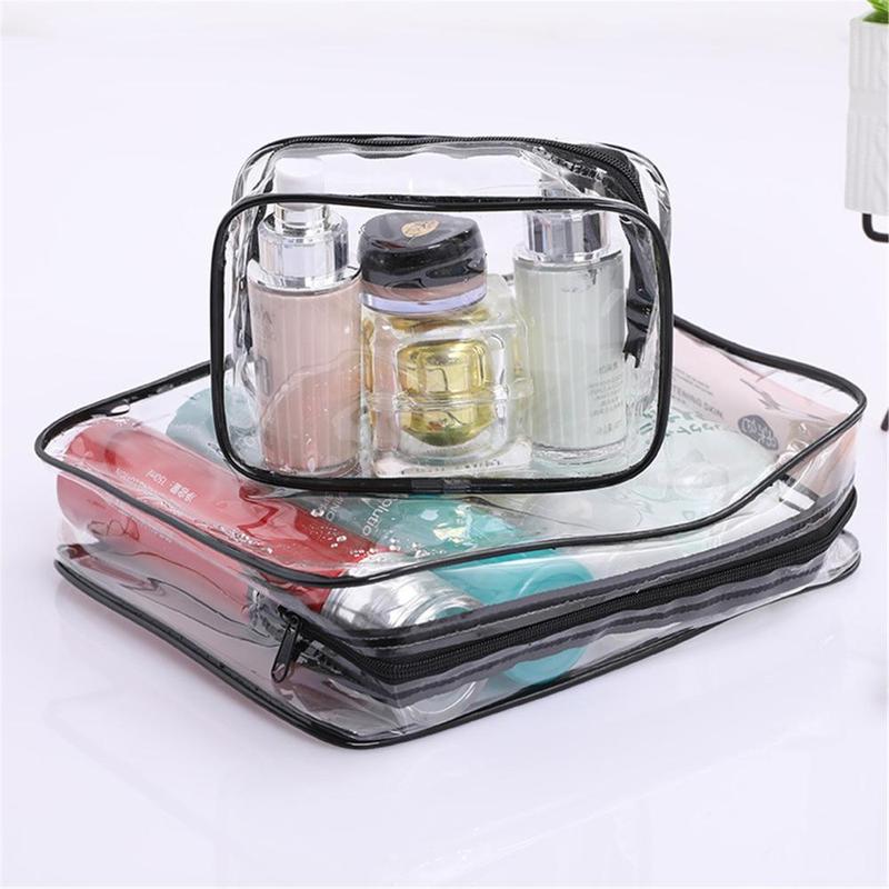 Túi lưu trữ cho phụ nữ, vật liệu PVC không thấm nước, hộp đựng đồ trang điểm, túi mỹ phẩm, trong suốt, túi đựng đồ vệ sinh cá nhân 3