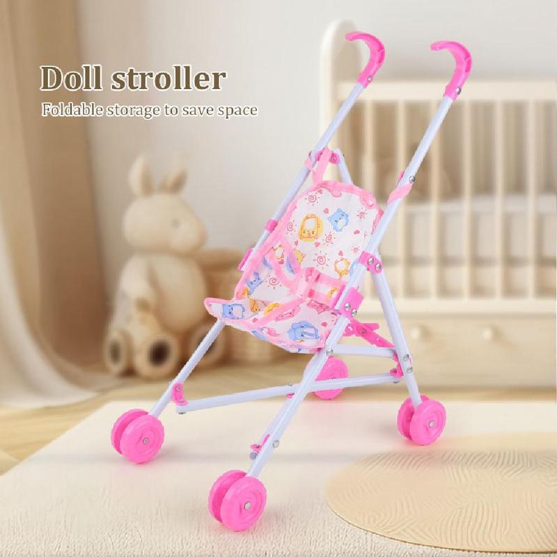 Product Introduction of Trendy Interactive Dolls Pram Pretend Play Toys Stable Baby Stroller Plastic Doll Stroller for Boys Girls Babies 22