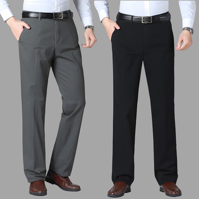 Quần kaki nam trung niên cao cấp ống suôn đẹp vải dày form chuẩn