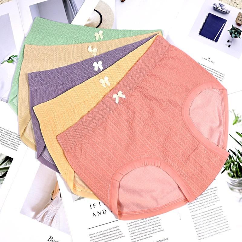 Product Introduction of B019 กางเกงชั้นใน เอวสูง ผ้าฝ้ายไร้รอยต่อ ระบายอากาศ ขนาดใหญ่ สำหรับผู้หญิง 1แพ็ค5ตัว ฟรีไซส์ 0