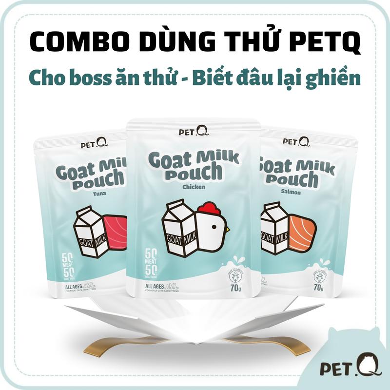 [Combo 99k - Chỉ duy nhất trên Live] Combo dùng thử Pate sữa dê PetQ, Pate cho mèo mọi độ tuổi