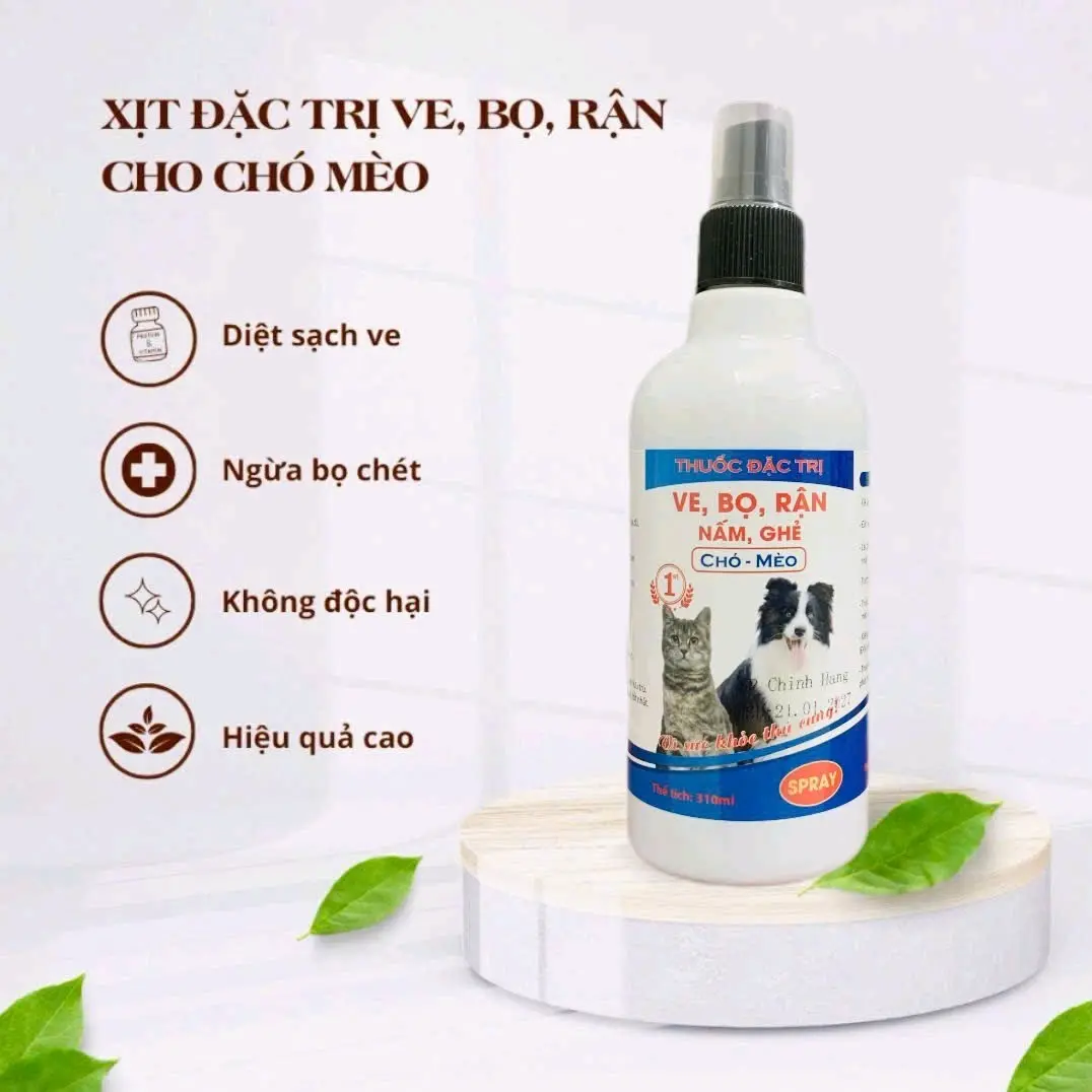 Xịt diệt ve bọ  rận,  bọ chét cho thú  cưng