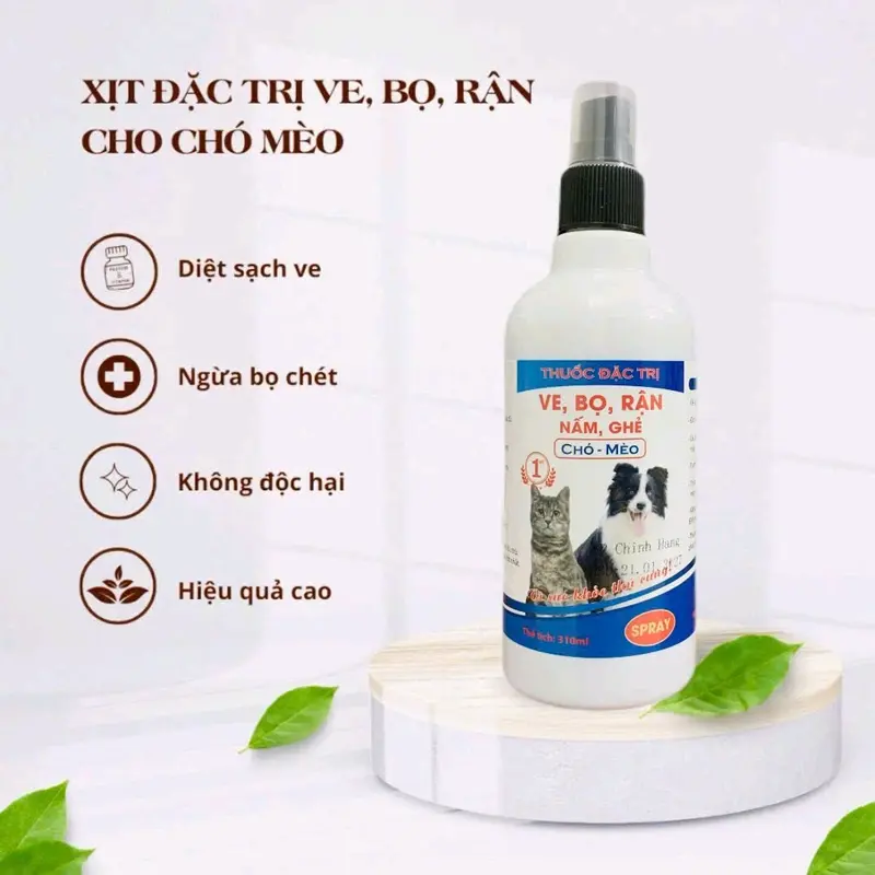 Xịt diệt ve bọ  rận,  bọ chét cho thú  cưng 0
