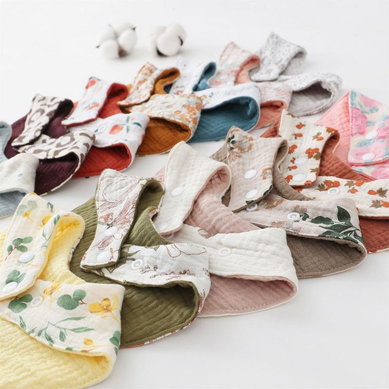 Baby Bib 6 Layer Cotton Saliva Towel Soft and Absorbent Burp Cloth for Drooling and Teething Infants 0 to 2 Years 0