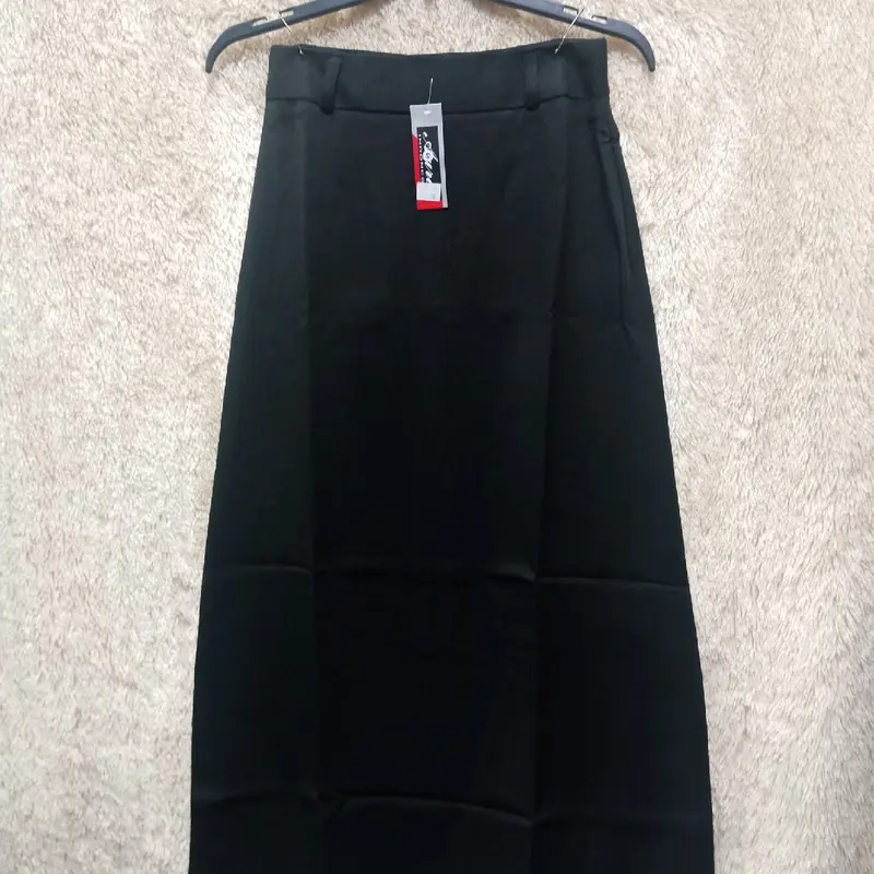 Rok kerja kantoran bahan kain A Line panjang HITAM dan biru navy wanita 0