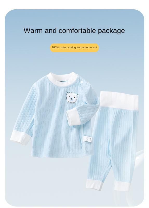 Product Introduction of Bộ Quần Áo Mùa Thu Cho Em Bé Chất Liệu Cotton Nguyên Chất, Đồ Lót Giữ Nhiệt Cho Trẻ Em, Áo Liền Quần Dài Cho Em Bé Đồ Ngủ Xẻ Tà Cho Bé Trai, Thích Hợp Cho Bé Gái, Lý Tưởng Cho Cơ Sở Mùa Xuân Và Mùa Thu Thun 1
