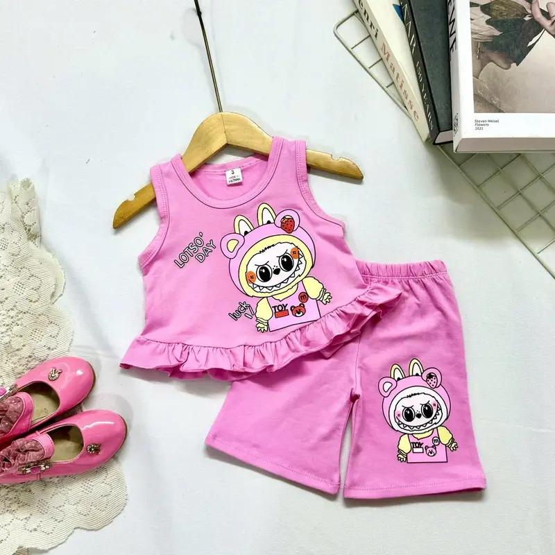 Bộ bé gái sát nách labubu và kurumi a3 combo3 bộ 109k miễn phí shop 8