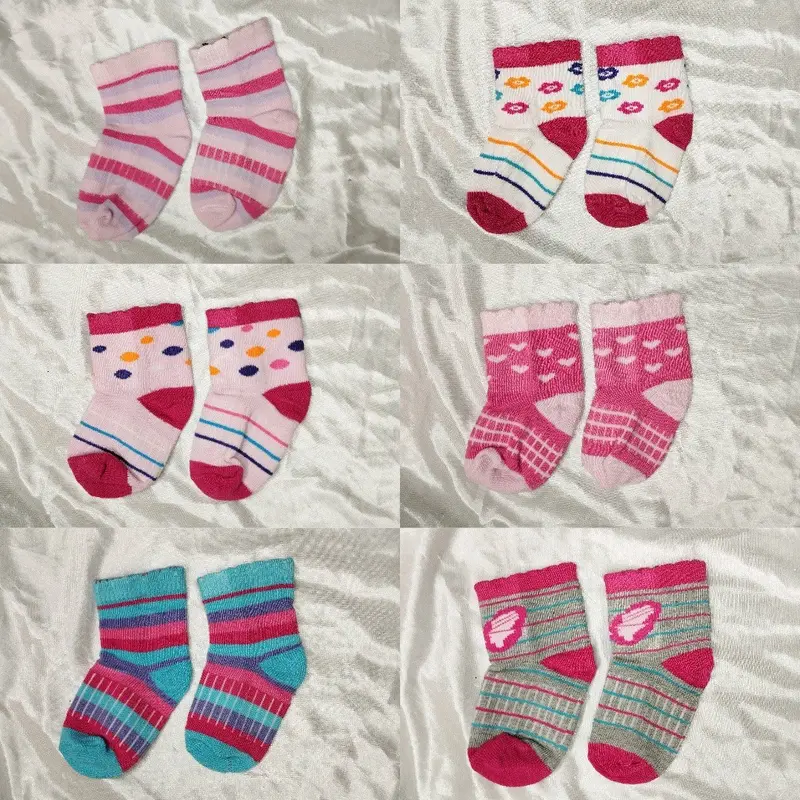 12 pasang Kaos kaki Bayi motif Lucu Cewek & laki laki Bahan katun nyaman 2