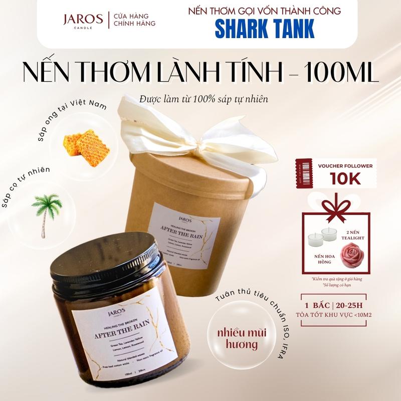 Nến thơm lành tính sáp tự nhiên JAROS Candle, 100ml, đóng gói thắt nơ phù hợp làm quà tặng
