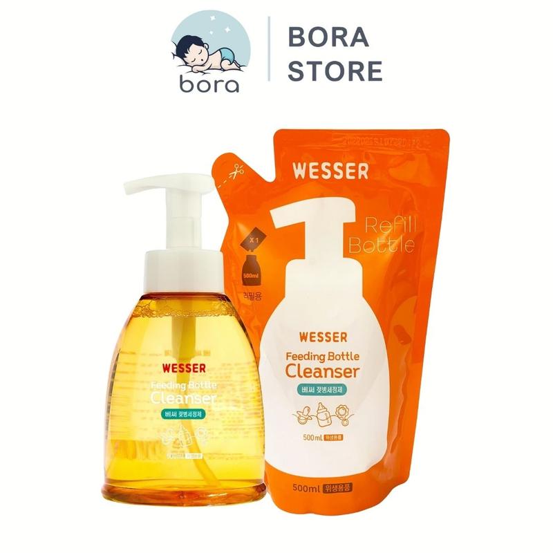  Nước rửa bình sữa Wesser mẫu mới Hàn Quốc chai 500ml túi 500ml 