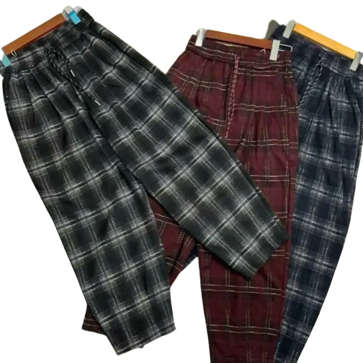 Quần kẻ sọc Caro nữ dáng BAGGY ,chất liệu vải dạ Umi Hàn cao cấp co giãn thoải mái dễ chịu