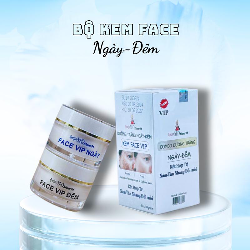 1 Bộ Kem Face Ngày-Đêm Mỹ Duyên Khmer, 1 Bộ Gồm 2 Hộp Dùng Cho Da Bị Nám, Tàn Nhang, Đồi Mồi Và  Dưỡng Trắng. Combo 2 Hũ 30ml Dùng Kết Hợp Ngày Đêm Đem Lại Hiệu Quả Gấp Đôi, Sử Dụng Hàng Ngày Cho Nữ Và Nam.