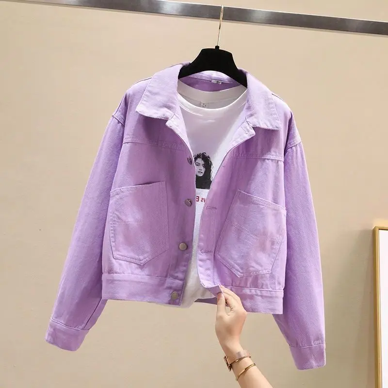 Áo Khoác Denim Cho Nữ, Nhiều Màu Sắc, Dáng Rộng Vừa Vặn, Phong Cách Hàn Quốc, Thích Hợp Cho Mùa Xuân Và Mùa Thu, Áo Học Sinh, 2025