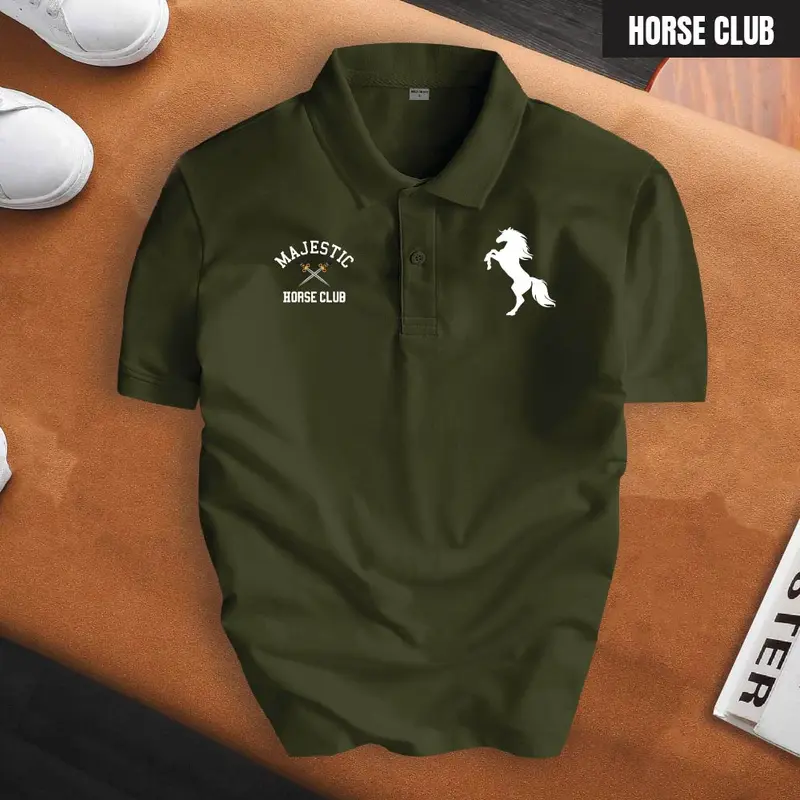 Áo Polo basic HORSE CLUB nam nữ cổ bẻ vải xịn Unisex, thanh lịch Menswear Shirt Có Cổ Thun Ngắn Tay Cộc Tay 3