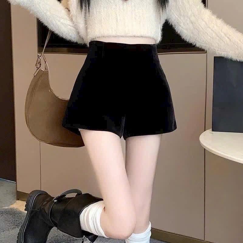 [RẺ+ĐẸP] QUẦN SOOC NHUNG TRƠN CẠP CAO KHOÁ GIỮA HACK DÁNG 3