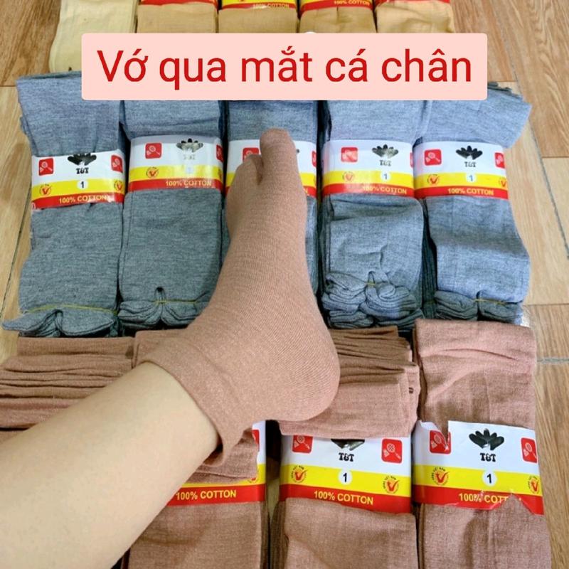 (Mua 20 Đôi tặng 1 Đôi) Set 10 Đôi Tất Chân, Vớ Chân Nữ Ủ Kem, Chống Nắng Loại Dày Qua Mắt Cá Chân
