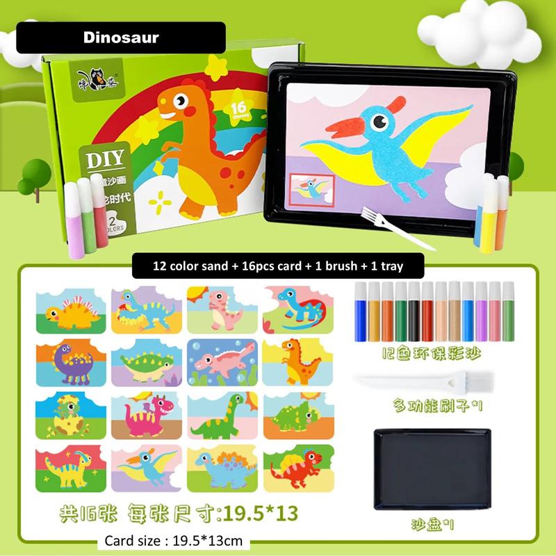 Product Introduction of TT27 Kids Colorful DIY Sand Painting Sand Art Cards Educational toys Art & Craft Creative toys for childrens boy & girls Children's the Color Sand Psinting 5